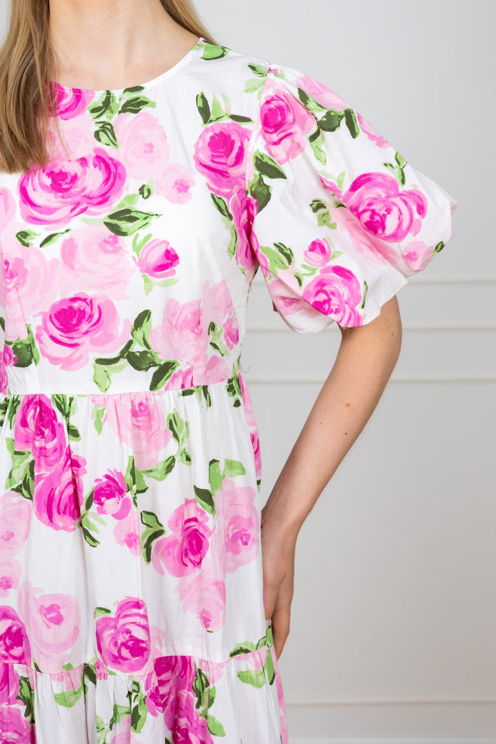 Colea Ss Ankle Dress Star White Pink Emula | Kjoler | Smuk