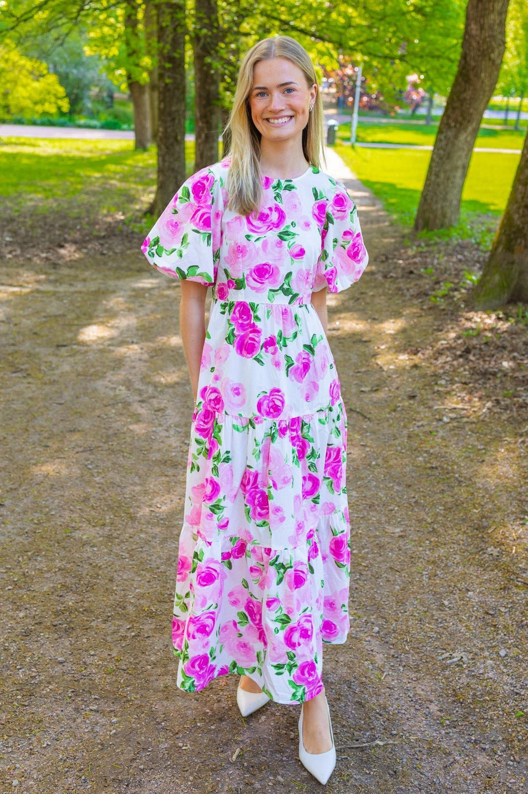 Colea Ss Ankle Dress Star White Pink Emula | Kjoler | Smuk