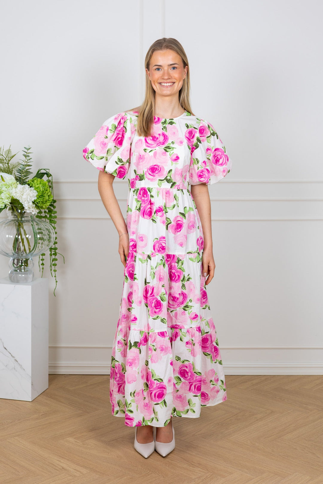 Colea Ss Ankle Dress Star White Pink Emula | Kjoler | Smuk
