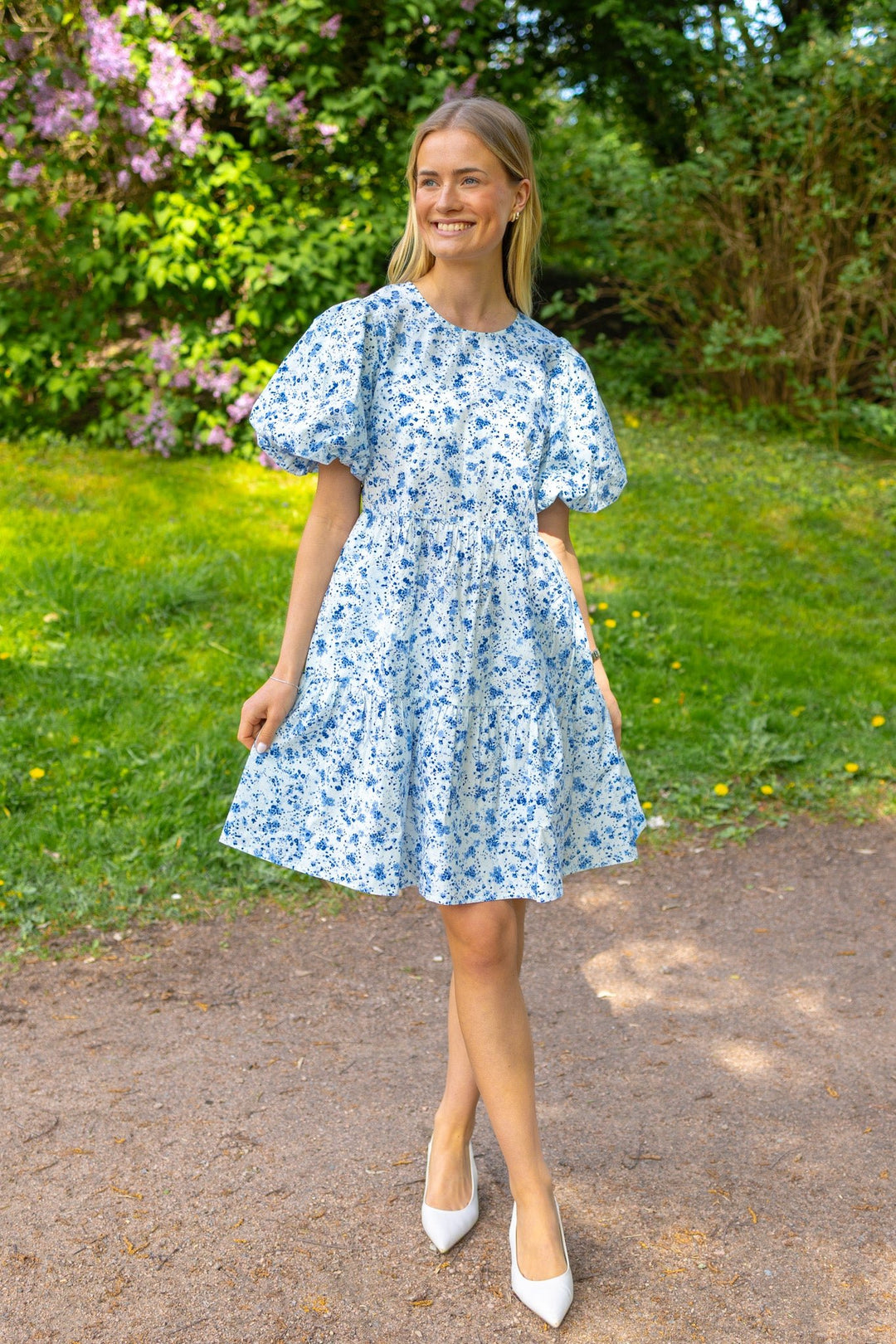Colea Ss Dress Pristine Blue Donna Print | Kjoler | Smuk