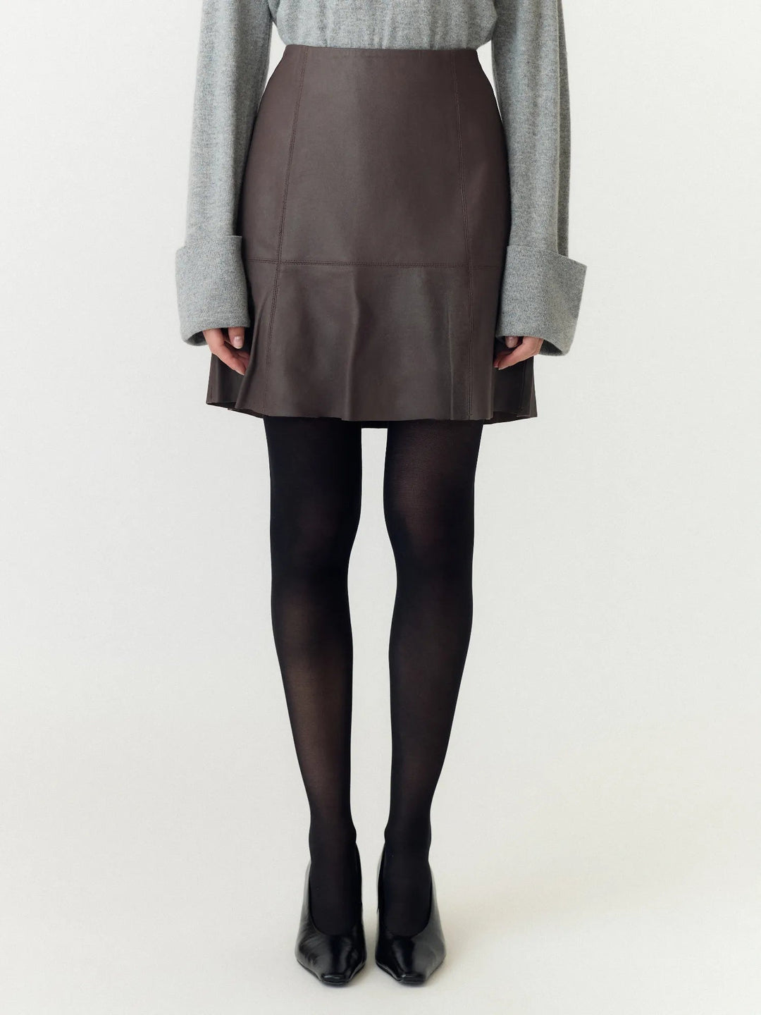 Colly Mw Naplon Leather Skirt Chocolate Brown | Skjørt | Smuk
