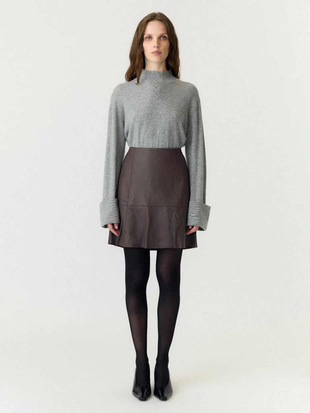 Colly Mw Naplon Leather Skirt Chocolate Brown | Skjørt | Smuk