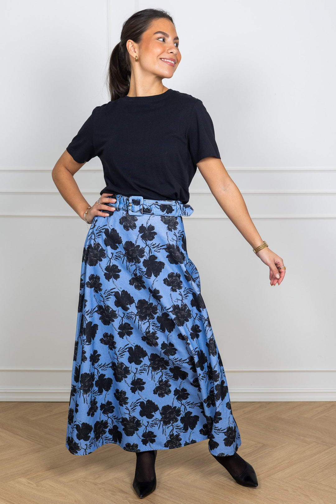 Cord Maxi Skirt Blue Peony | Skjørt | Smuk