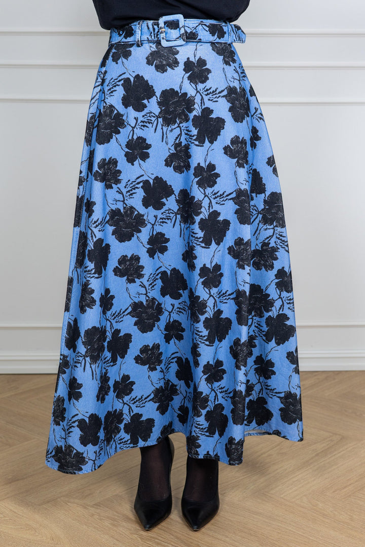 Cord Maxi Skirt Blue Peony | Skjørt | Smuk