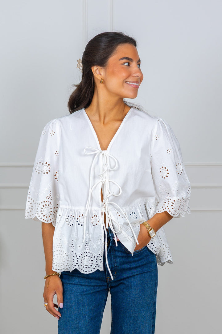 Cornelia 2/4 Tie Top Star White | Topper | Smuk