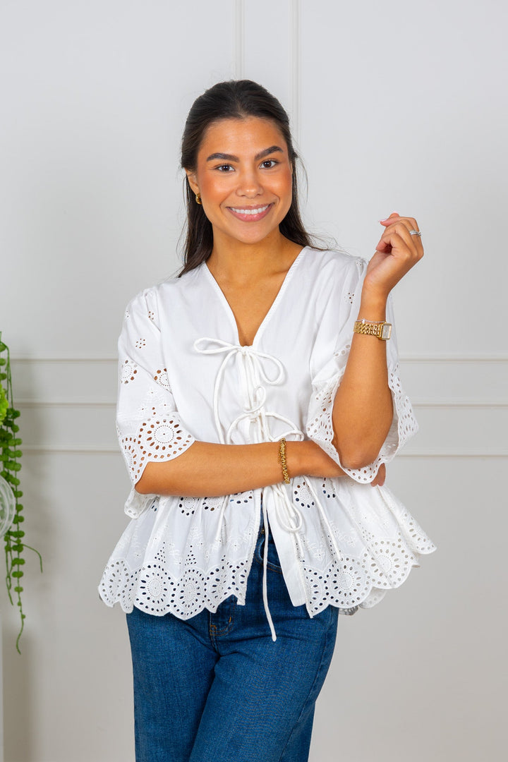 Cornelia 2/4 Tie Top Star White | Topper | Smuk