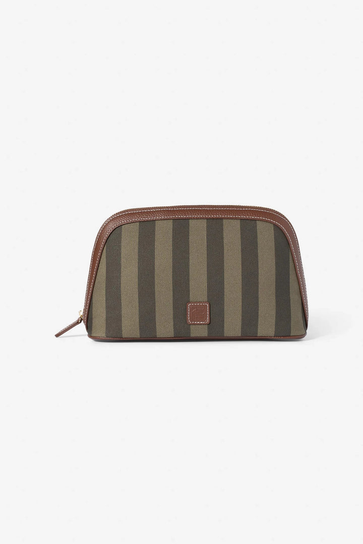 Cosmetic Pouch Large Green Stripe | Accessories | Smuk