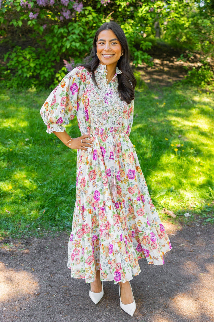 Cotten Slub Midi Dress Flora | Kjoler | Smuk