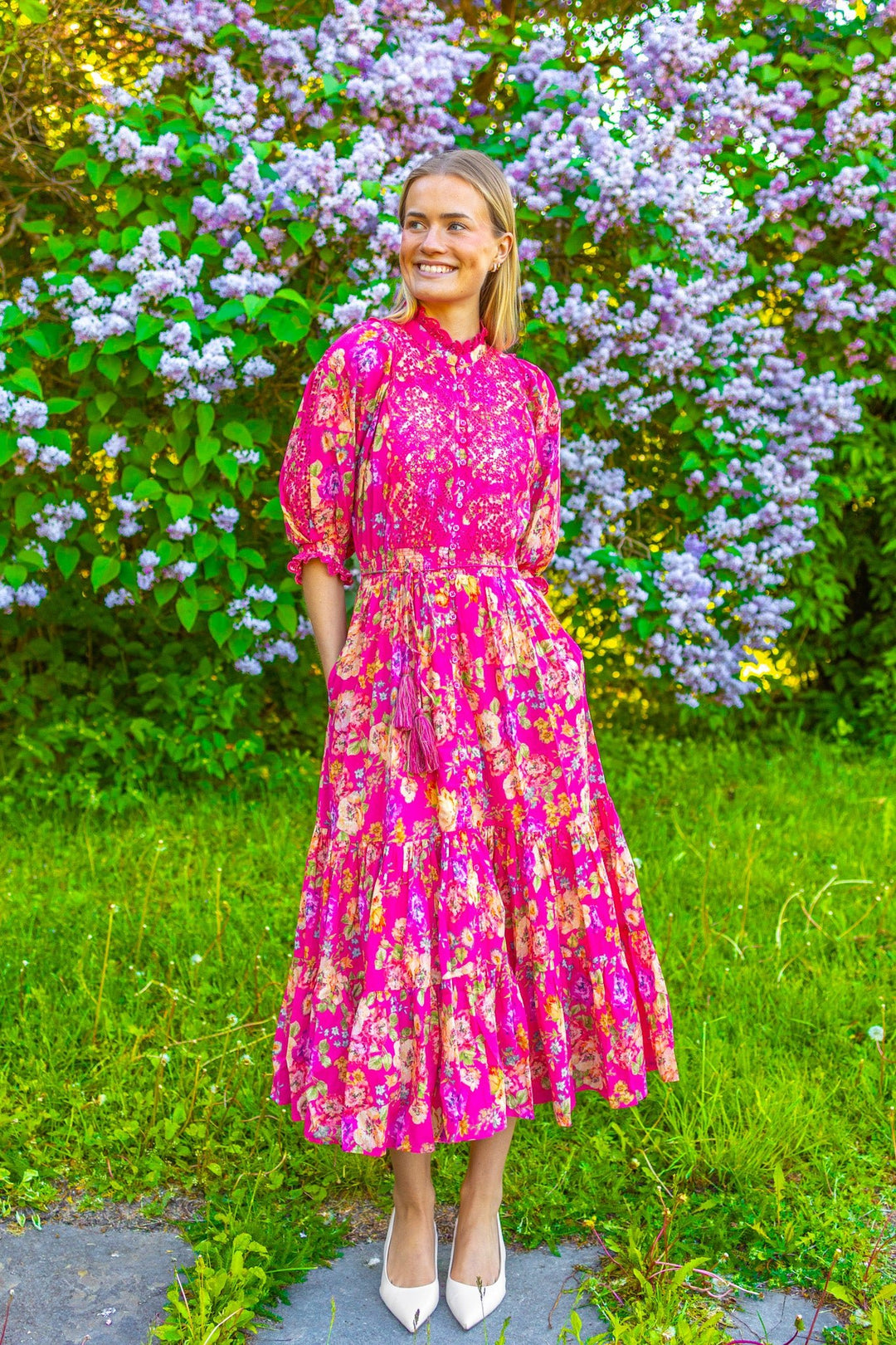 Cotten Slub Midi Dress Rosalie | Kjoler | Smuk