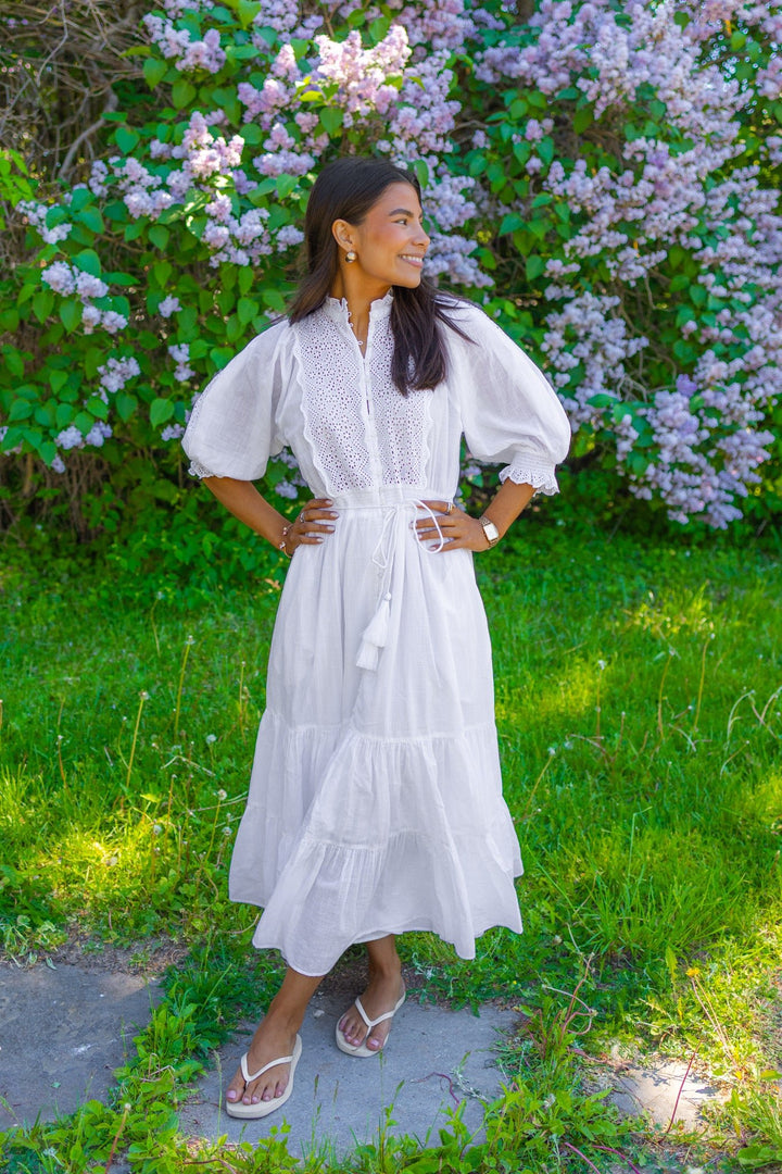 Cotten Slub Midi Dress White | Kjoler | Smuk