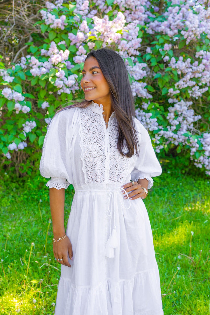 Cotten Slub Midi Dress White | Kjoler | Smuk
