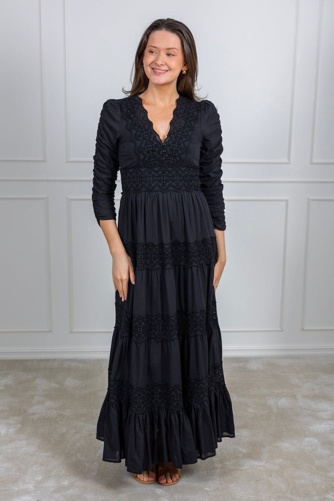 Cotton Slub Maxi Dress Black | Kjoler | Smuk - Dameklær på nett