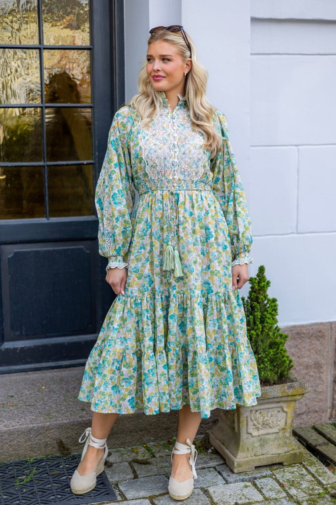 Cotton Slub Midi Dress Anemone Fields | Kjoler | Smuk - Dameklær på nett