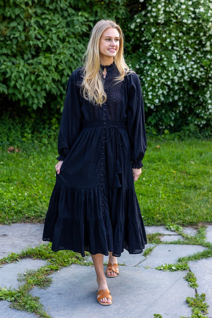 Cotton Slub Midi Dress Black | Kjoler | Smuk - Dameklær på nett