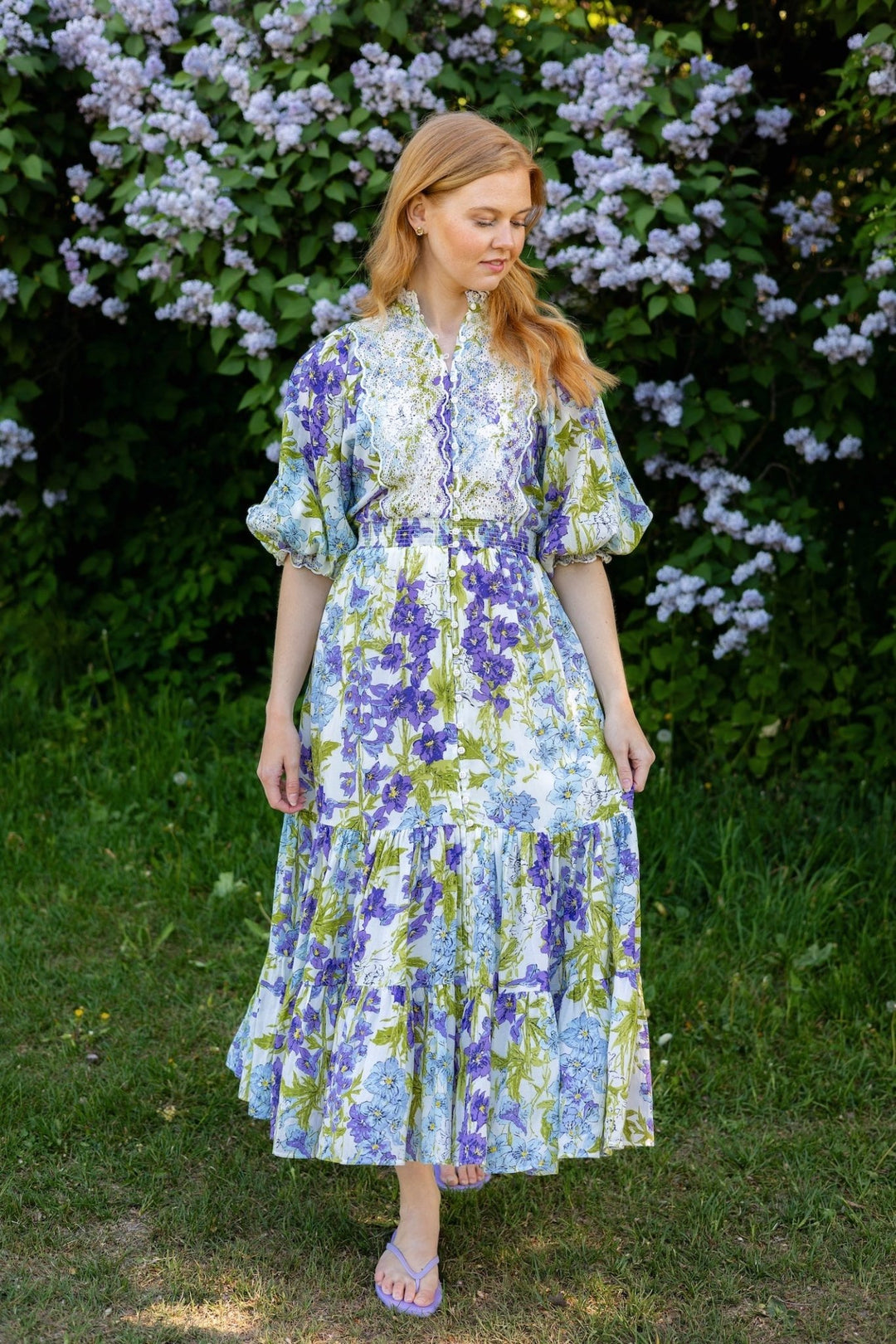 Cotton Slub Midi Dress Blossom | Kjoler | Smuk - Dameklær på nett