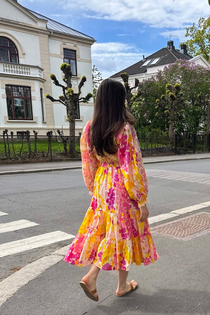 Cotton Slub Midi Dress Poppy Purple | Kjoler | Smuk - Dameklær på nett