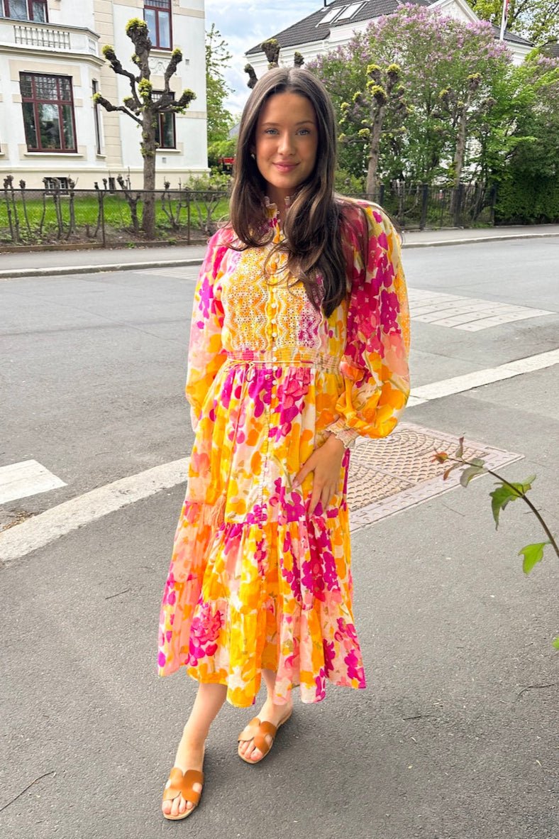 Cotton Slub Midi Dress Poppy Purple | Kjoler | Smuk - Dameklær på nett