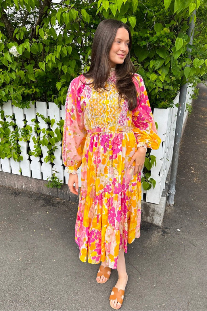 Cotton Slub Midi Dress Poppy Purple | Kjoler | Smuk - Dameklær på nett