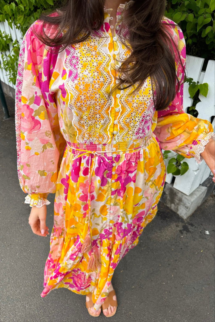 Cotton Slub Midi Dress Poppy Purple | Kjoler | Smuk - Dameklær på nett