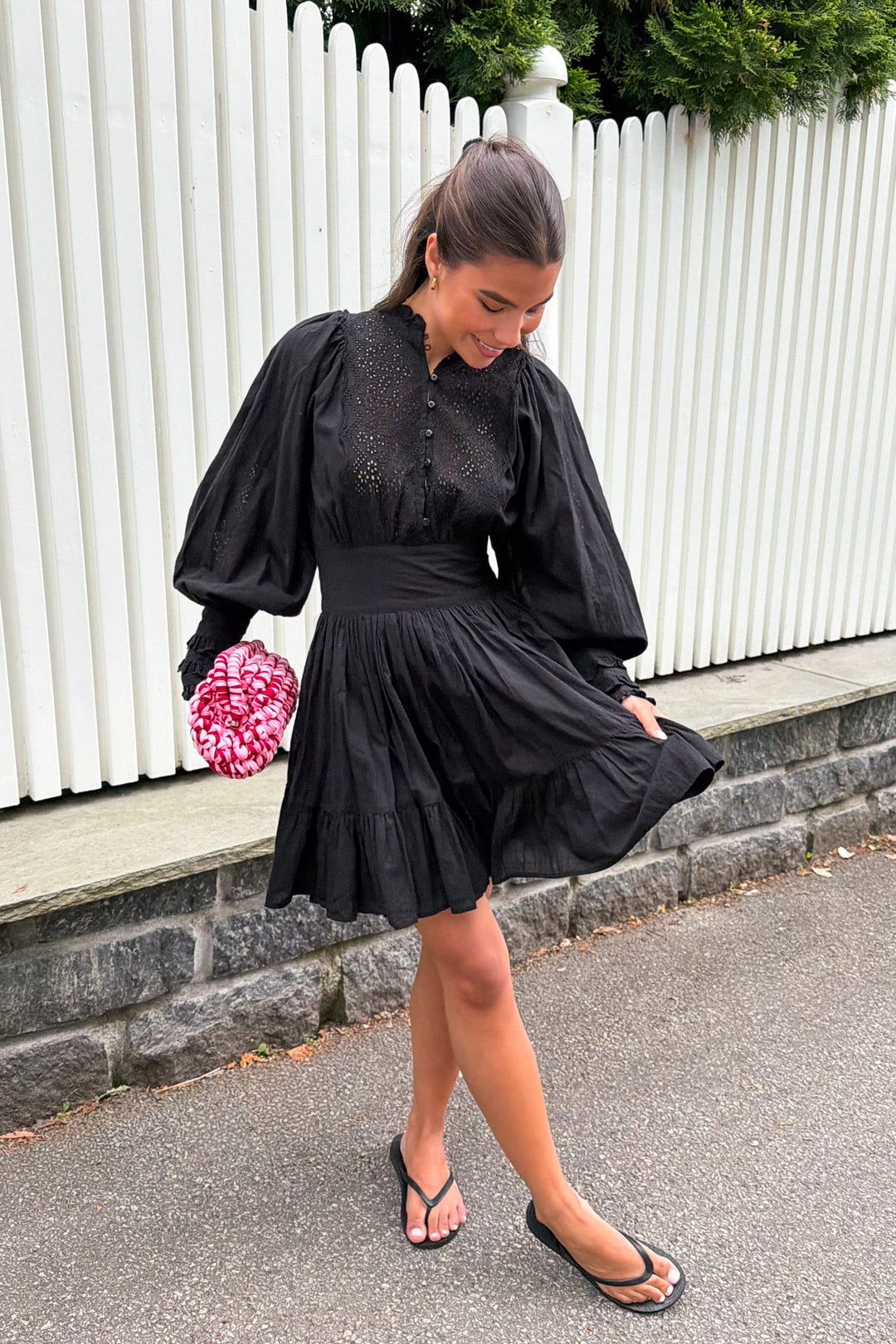 Cotton Slub Mini Dress Black | Kjoler | Smuk