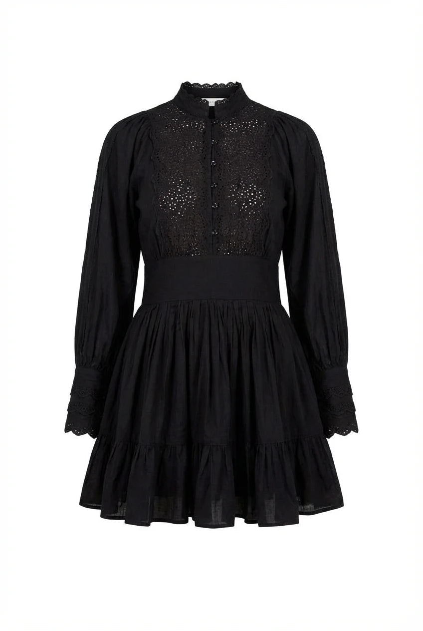 Cotton Slub Mini Dress Black | Kjoler | Smuk