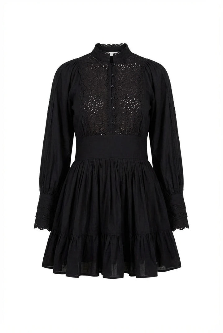 Cotton Slub Mini Dress Black | Kjoler | Smuk