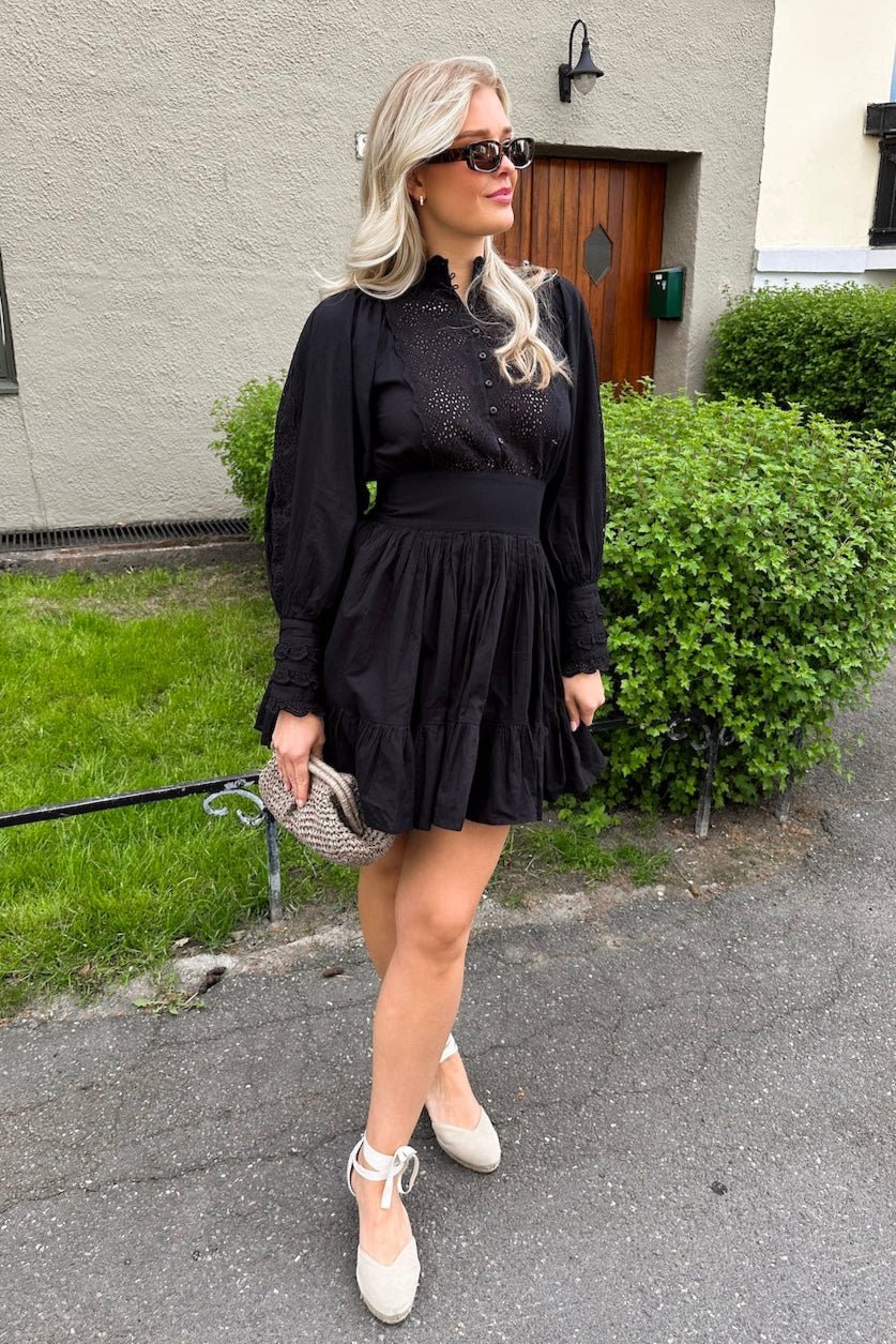 Cotton Slub Mini Dress Black | Kjoler | Smuk