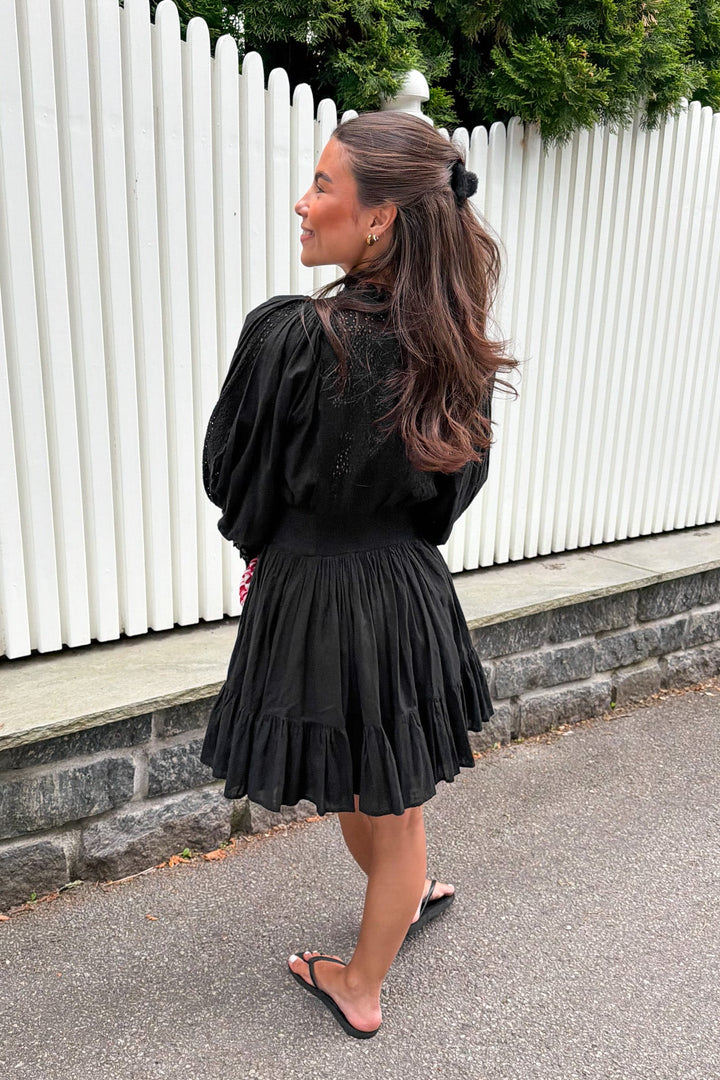 Cotton Slub Mini Dress Black | Kjoler | Smuk
