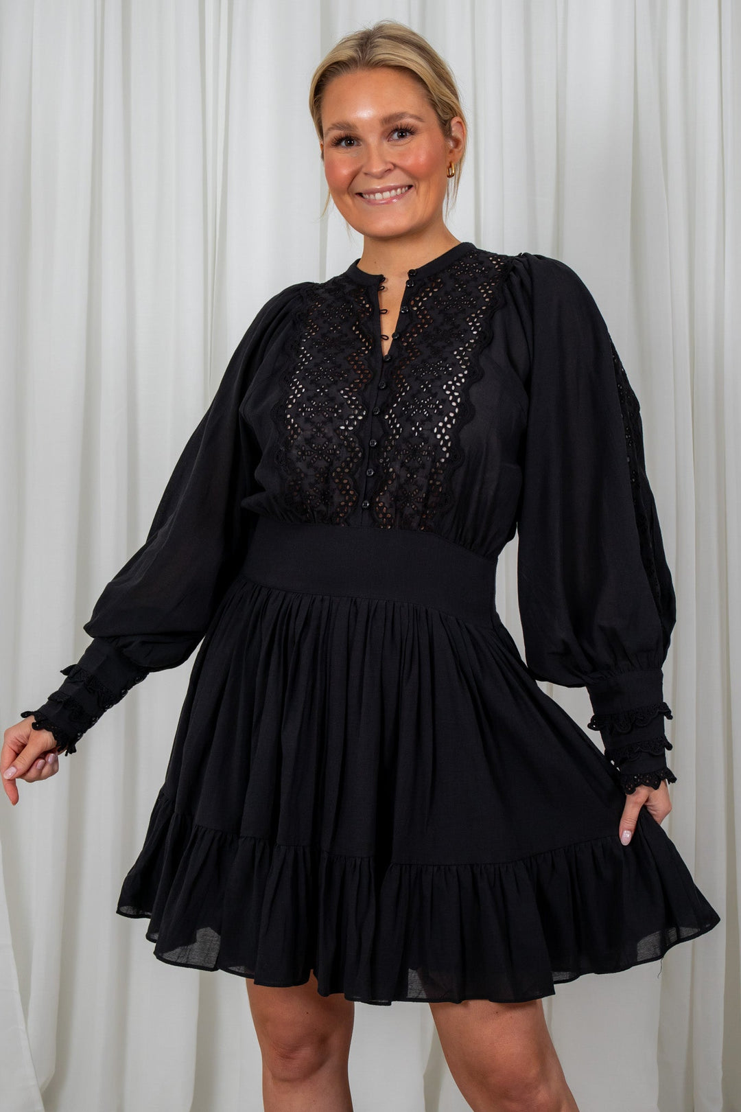 Cotton Slub Mini Dress Black | Kjoler | Smuk - Dameklær på nett
