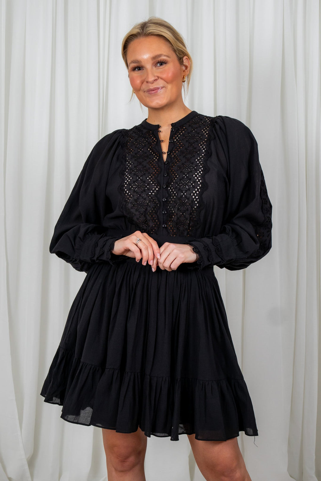 Cotton Slub Mini Dress Black | Kjoler | Smuk - Dameklær på nett