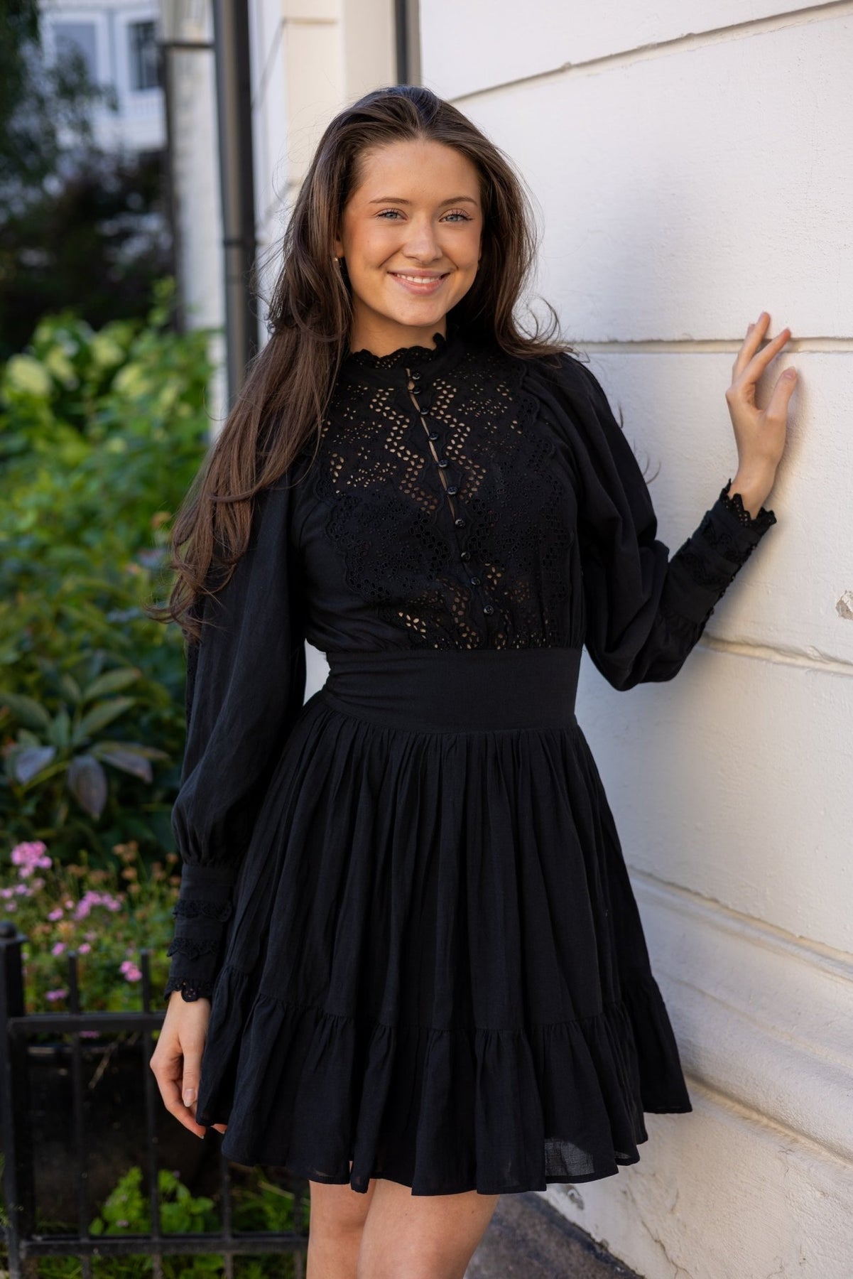 cotton slub mini dress ByTiMo - Cotton Slub Mini Dress Black