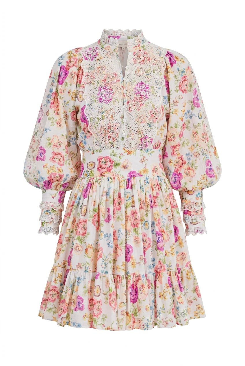 Cotton Slub Mini Dress Flora | Kjoler | Smuk