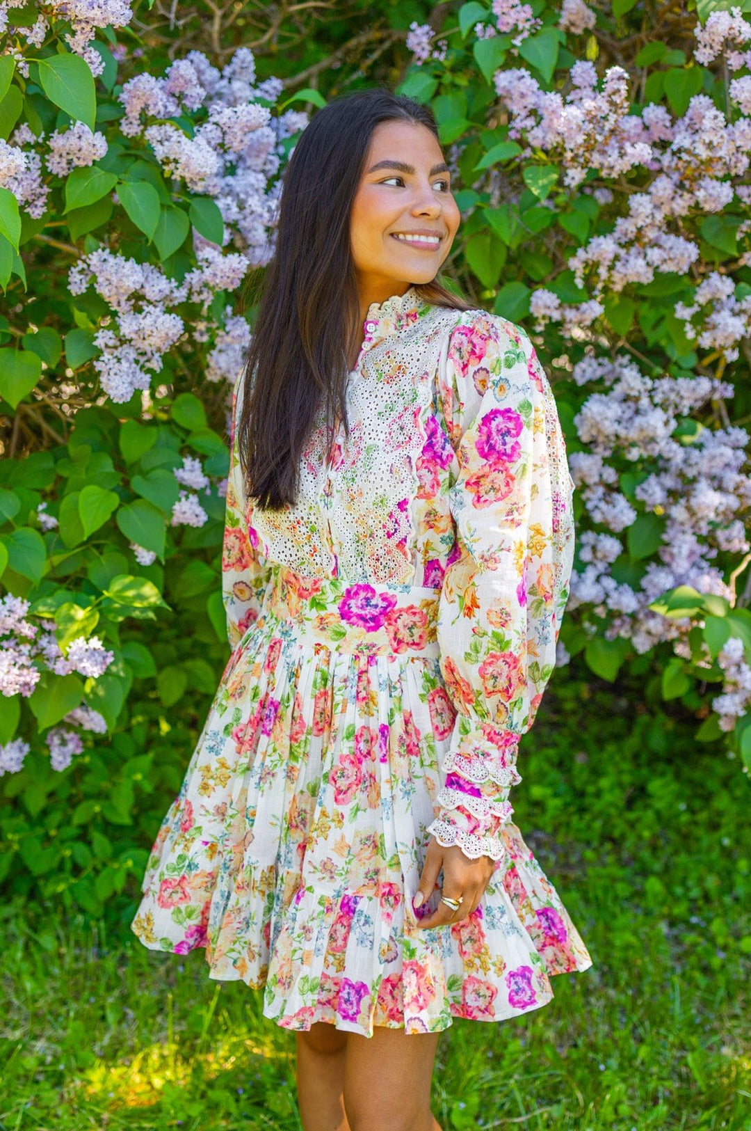Cotton Slub Mini Dress Flora | Kjoler | Smuk