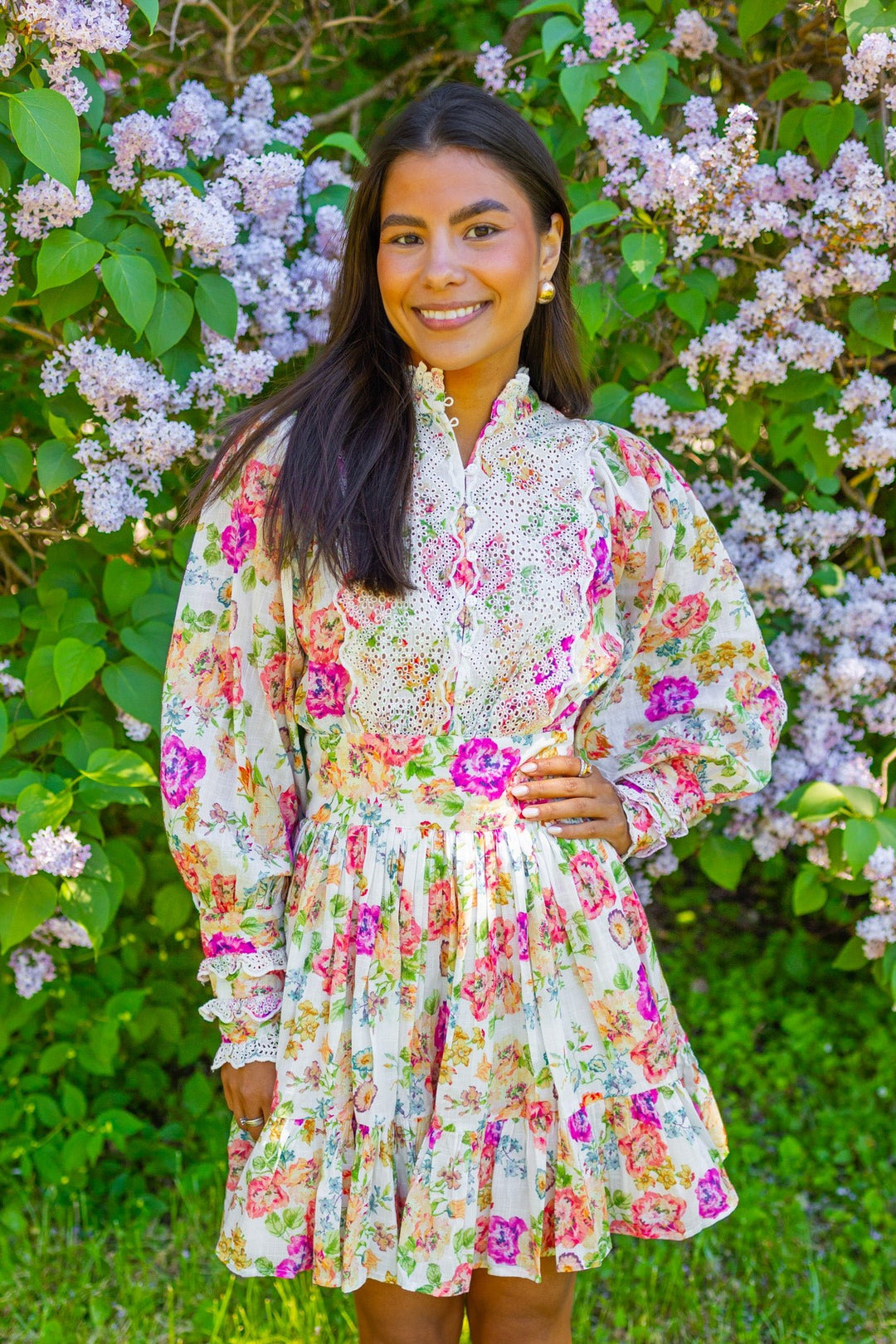 Cotton Slub Mini Dress Flora | Kjoler | Smuk