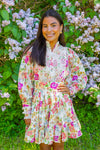 Cotton Slub Mini Dress Flora