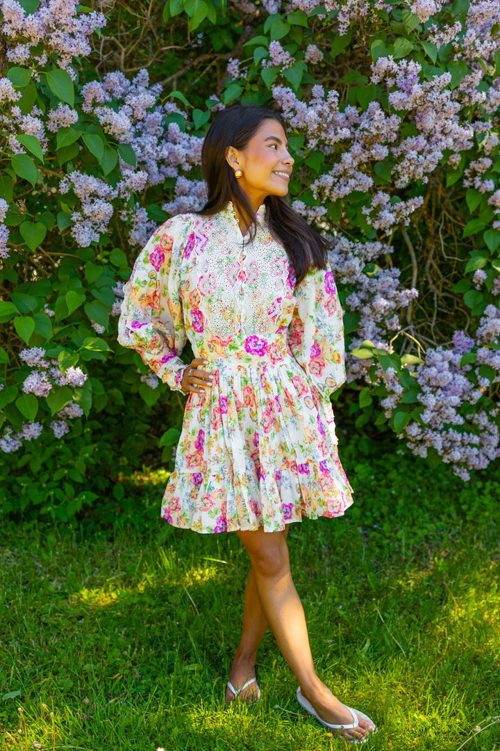 Cotton Slub Mini Dress Flora | Kjoler | Smuk