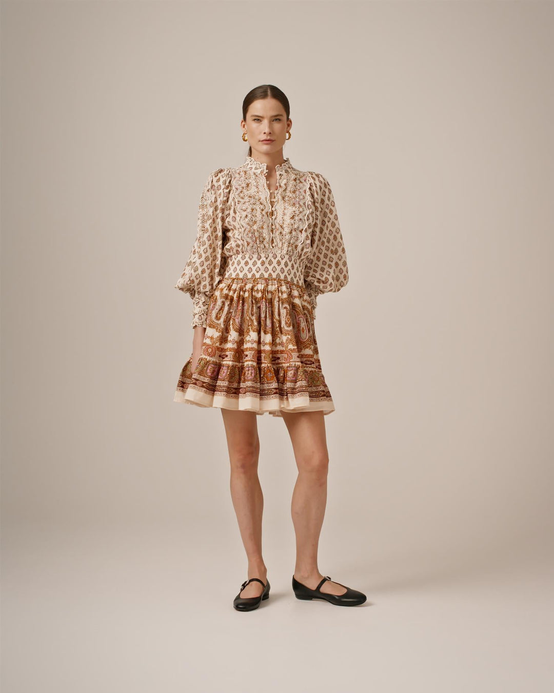 Cotton Slub Mini Dress Paisley | Kjoler | Smuk - Dameklær på nett