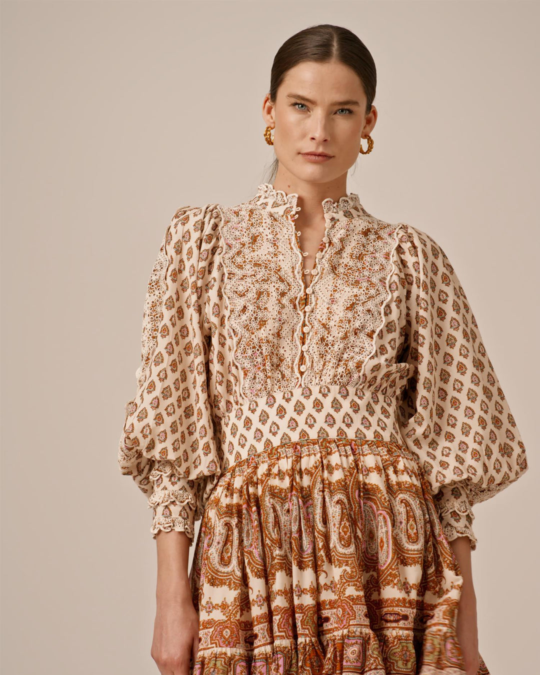 Cotton Slub Mini Dress Paisley | Kjoler | Smuk - Dameklær på nett
