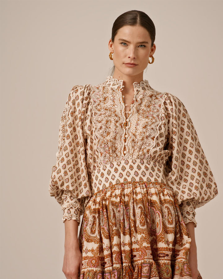 Cotton Slub Mini Dress Paisley | Kjoler | Smuk - Dameklær på nett