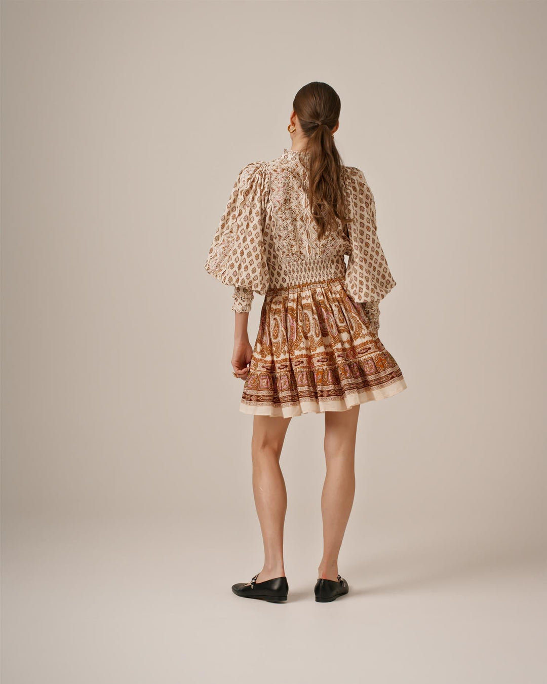 Cotton Slub Mini Dress Paisley | Kjoler | Smuk - Dameklær på nett