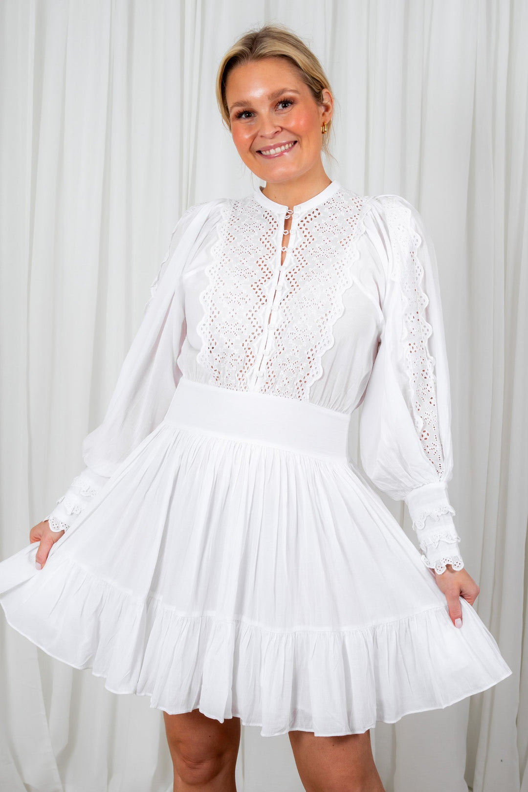Cotton Slub Mini Dress Perfect White | Kjoler | Smuk - Dameklær på nett