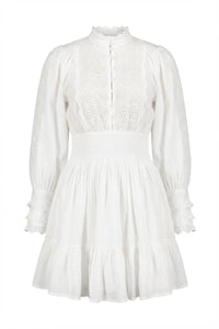 Cotton Slub Mini Dress White