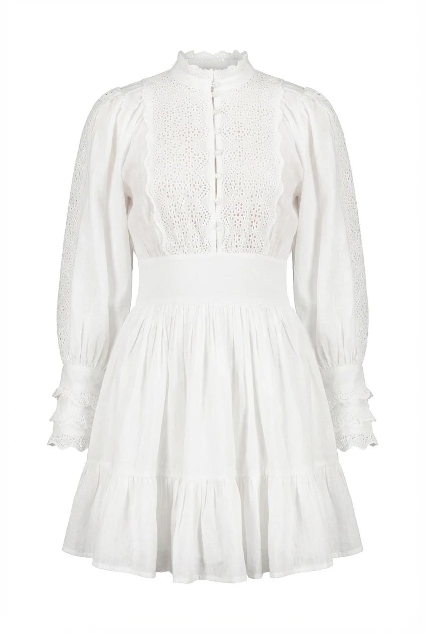 Cotton Slub Mini Dress White | Kjoler | Smuk