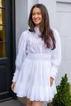 Cotton Slub Mini Dress White