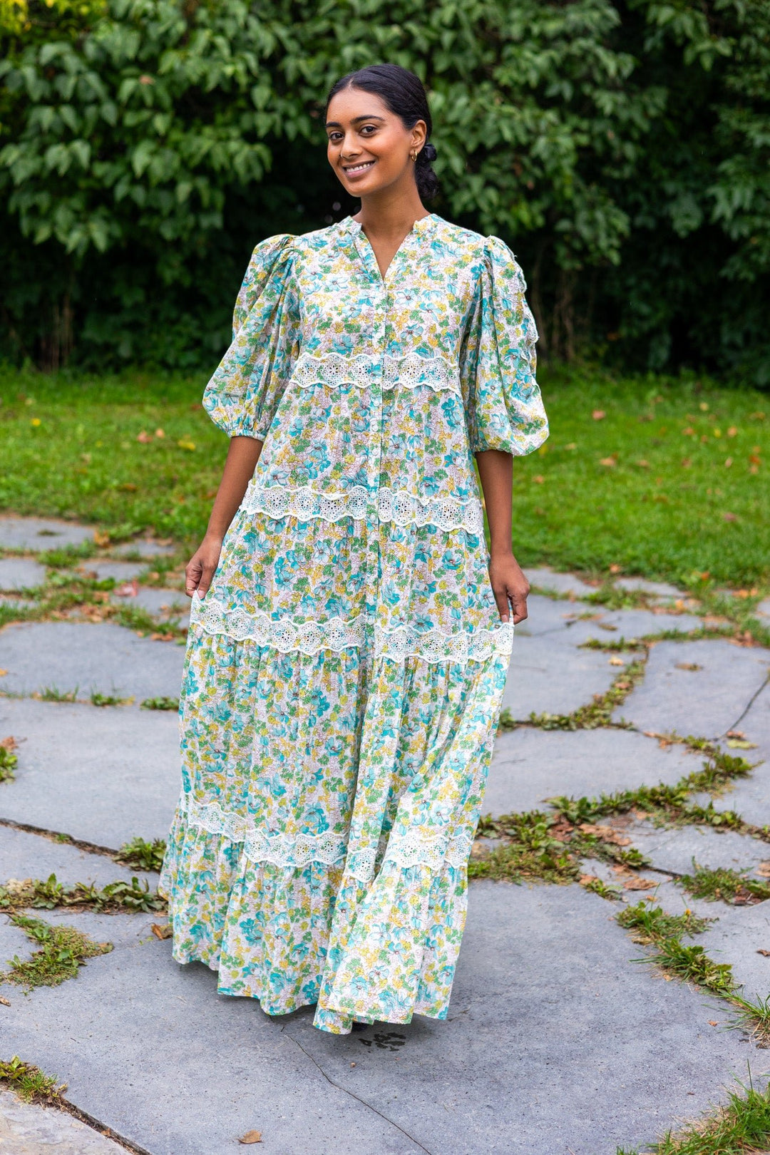 Cotton Slub Relaxed Dress Anemone Fields | Kjoler | Smuk - Dameklær på nett