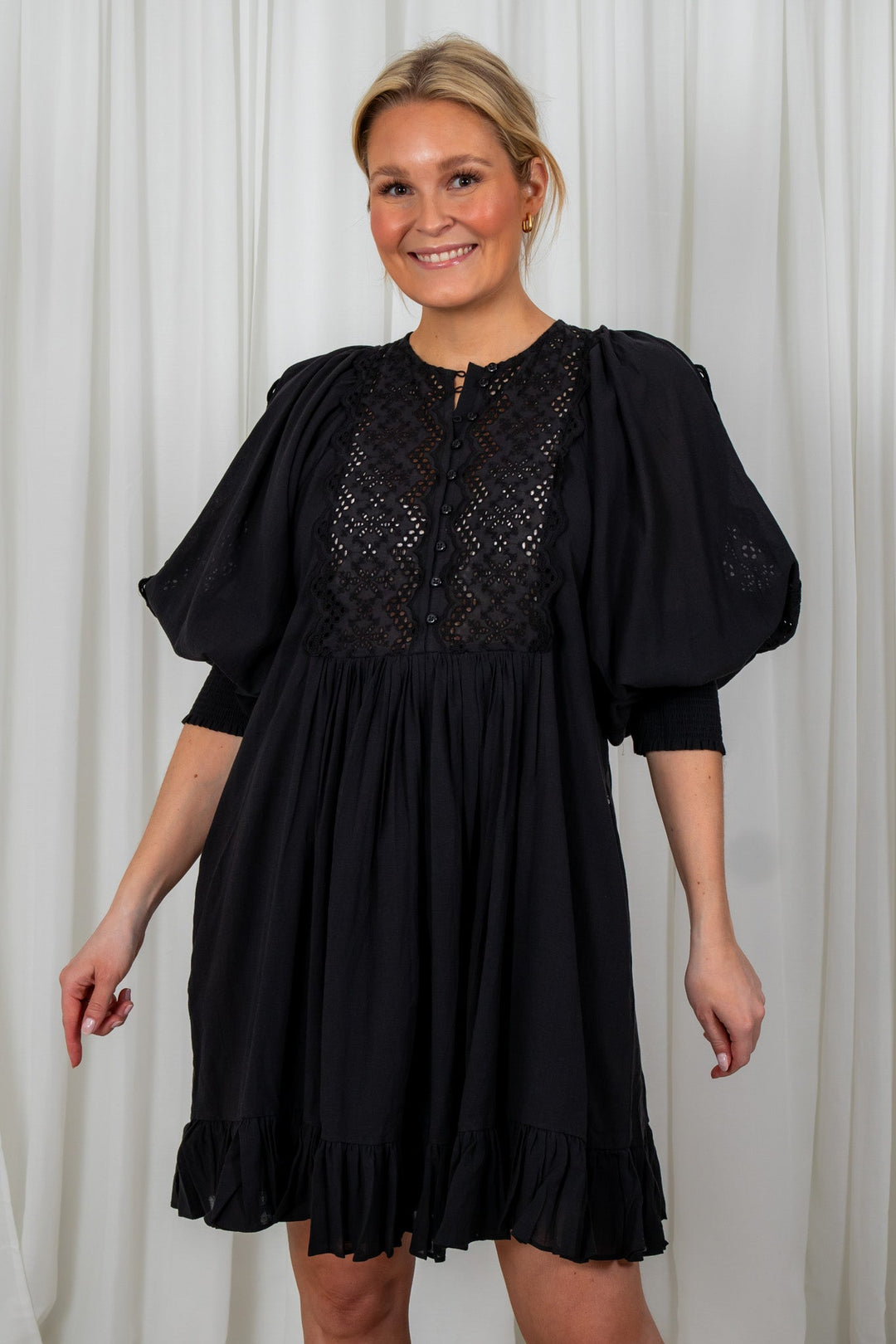 Cotton Slub Shift Dress Black | Kjoler | Smuk - Dameklær på nett