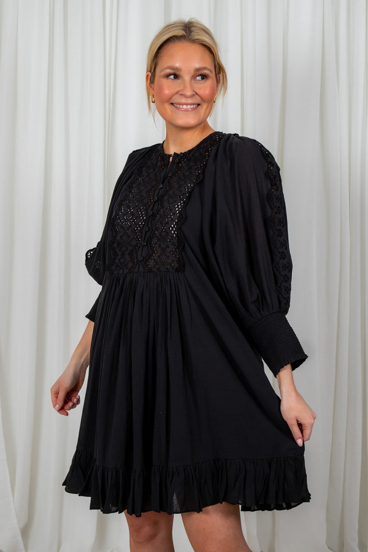 Cotton Slub Shift Dress Black | Kjoler | Smuk - Dameklær på nett