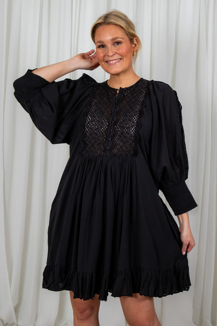 Cotton Slub Shift Dress Black | Kjoler | Smuk - Dameklær på nett