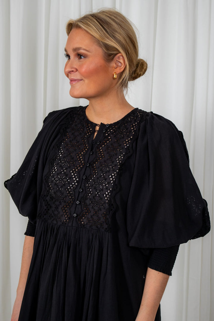 Cotton Slub Shift Dress Black | Kjoler | Smuk - Dameklær på nett