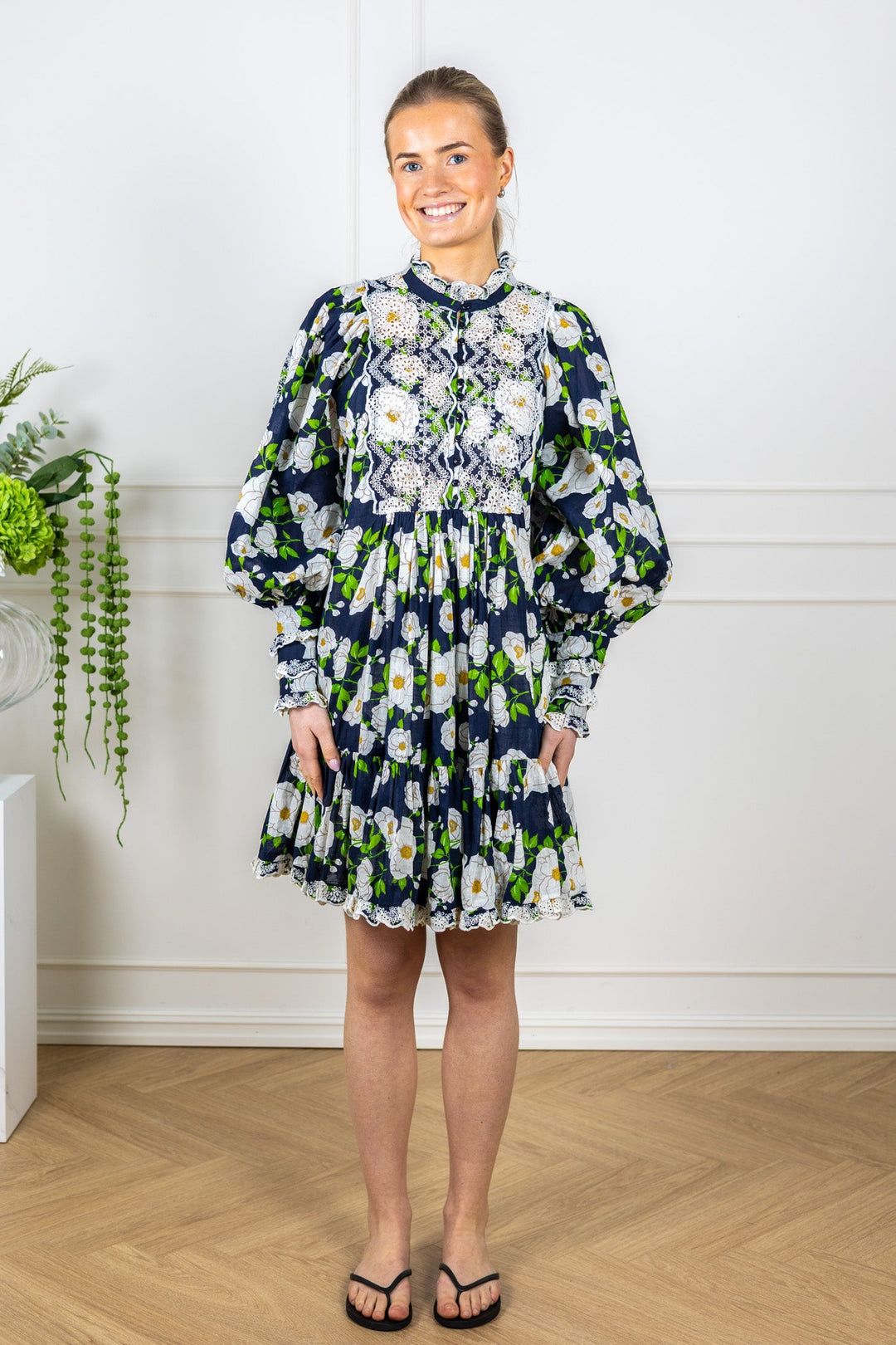 Cotton Slub Shift Dress Bright Garden | Kjoler | Smuk